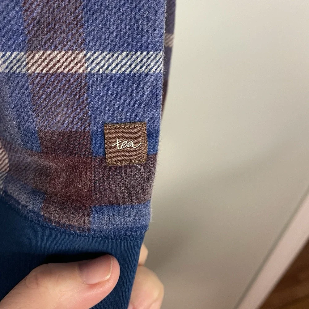 Tea Collection Blue‎ Plaid Button Shirt 100% Cotton Boy Size 12
